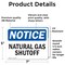 Signmission Natural Gas Shutoff OSHA Notice Sign, Vinyl Decal, 7in W x 5in L, 2PK OS-2PACK-NS-D-57-L-14311 - alternate 4